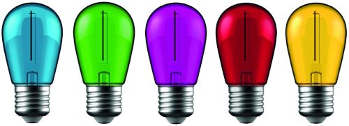 1W E27 zöld, kék, sárga, piros, lila LED Filament fényforrás Avide