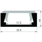 Falon kívüli áttetsző búrás "U" alu profil Avide