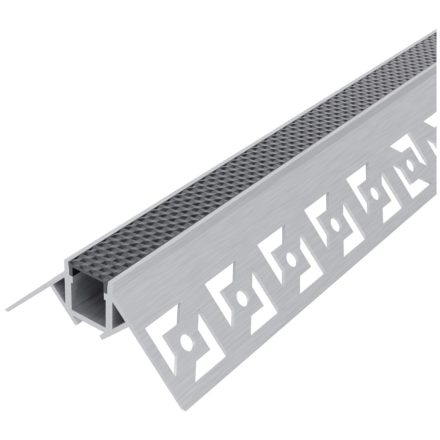 Gipszkarton külső sarokba süllyeszhető fekete méhsejt búrás alu profil Avide