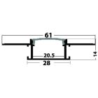 Gipszkartonba süllyeszthető opál búrás alu profil Avide