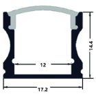 Falon kívüli opál búrás "U" alu profil Avide