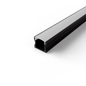   Falon kívüli opál búrás "U" fekete alu profil Avide 