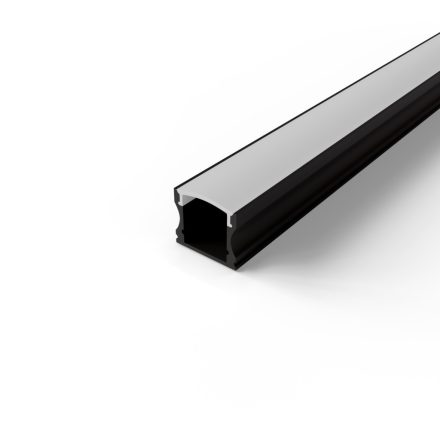 Falon kívüli opál búrás "U" fekete alu profil Avide 