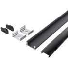 Falon kívüli fekete búrás "U" alu profil Avide