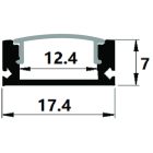 Falon kívüli fekete búrás "U" alu profil Avide