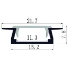 Süllyeszthető opál búrás "U" alu profil Avide