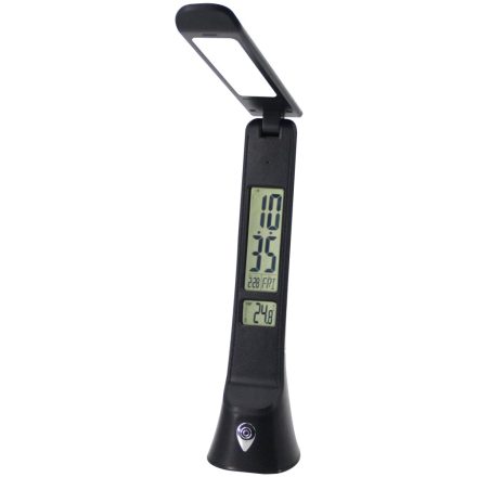 6W CCT LED asztali lámpa bőrhatású naptár fekete Hugo Avide