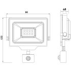 10W 6400K IP44 LED reflektor mozgásérzékelővel Avide