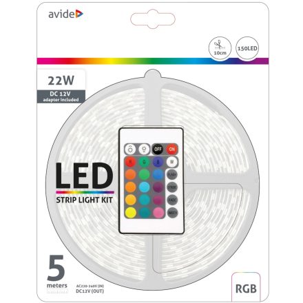 7,2W RGB IP65 LED Szalag Bliszter 5M Avide