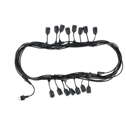 15m 15 foglalat E27 kültéri füzér Avide