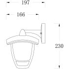 1xE27 IP44 kültéri fali lámpa Aria-U fekete Avide
