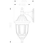 1xE27 IP44 kültéri fali lámpa Mateo-D fekete Avide