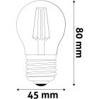 6,5W 2700K E27 filament LED fényforrás Avide