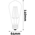 8,5W 2700K E27 filament LED fényforrás Avide