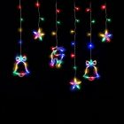 Karácsonyi függöny dísz csengő és rénszarvas IP44 színes 8F + időzítő 3x0,7m IR távirányítóval Entac