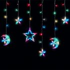 Karácsonyi függöny dísz csillag és hold IP44 színes 8F + időzítő 3x0,7m IR távirányítóval Entac