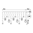 Karácsonyi függöny dísz csillag és hold IP44 színes 8F + időzítő 3x0,7m IR távirányítóval Entac