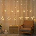 Karácsonyi függöny IP44 12db csillag 8F + időzítő 2x1m IR távirányítóval Entac