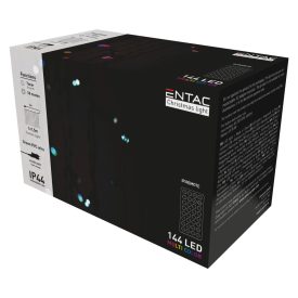   Karácsonyi függöny IP44 RGB 8x8 funkció 1x1.5m IR távirányítóval Entac