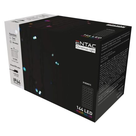 Karácsonyi függöny IP44 RGB 8x8 funkció 1x1.5m IR távirányítóval Entac