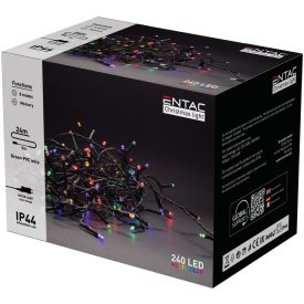 Karácsonyi füzér színes IP44 24m Entac