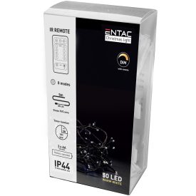   Karácsonyi fényfüzér IP44 WW 5m IR távirányítóval Entac