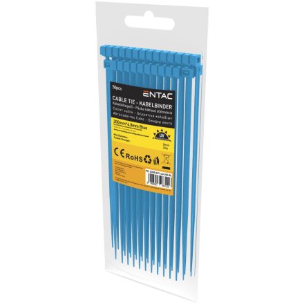 Kábelkötegelő 4.8mm x 200mm kék Entac