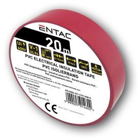 Szigetelőszalag 0,13x19mm piros 20m Entac 