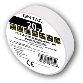 Szigetelőszalag 0,13x19mm fehér 20m Entac 
