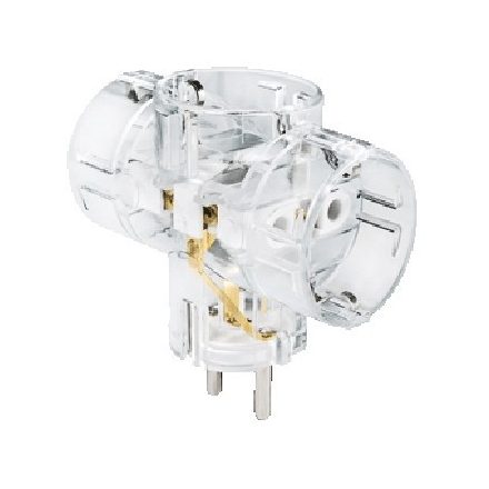 Konnektorba dugható hármas "T" elosztó átlátszó Entac