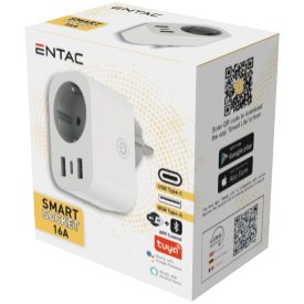   Smart hálózati adapter 1X Type-F, 2XUSB-A, 1XUSB-C 2.4A WIBLE Entac