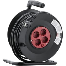   Kábeldob 4 aljzat 50 méter 1,5 mm² vezetékkel fekete Entac
