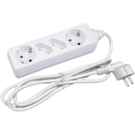 Négyes elosztó 1,5 méter 1,5 mm² vezetékkel fehér Entac