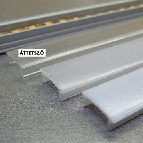 Áttetsző fedél 12 mm széles "U" alumínium profilhoz 1méter Conlight