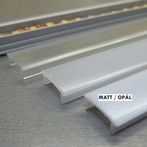 Matt fedél 12 mm széles "U" alumínium profilhoz 1méter Conlight