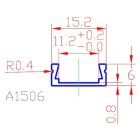 "U" alakú alumínium profil max.10 mm széles LED szalaghoz 2méter Conlight
