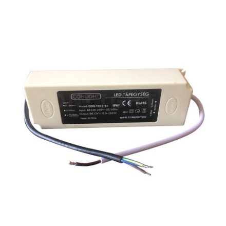 150W 12V IP67 műanyagházas LED tápegység Conlight