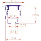 Süllyeszthető alumínium profil max.12 mm széles LED szalaghoz 1méter Conlight