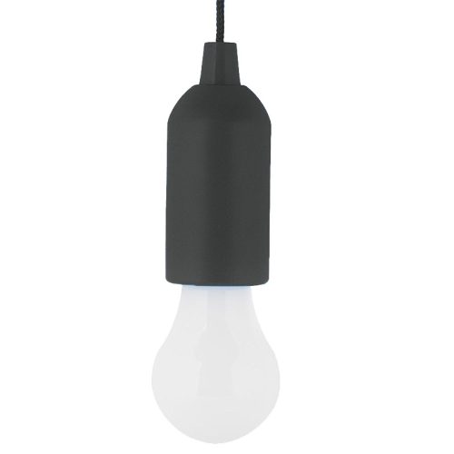 Elemes izzó alakú húzókapcsolós LED lámpa fekete 1W Elmark