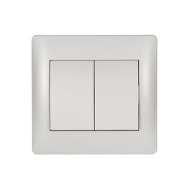 Rhyme dupla váltókapcsoló fehér metál Elmark
