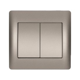 Rhyme dupla váltókapcsoló szürke metál Elmark