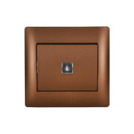 Rhyme jelzőfényes nyomógomb kávé metál Elmark