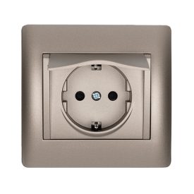 Rhyme német típusú dugalj fedéllel szürke metál Elmark