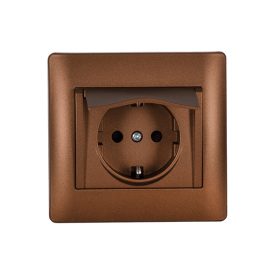 Rhyme német típusú dugalj fedéllel kávé metál Elmark