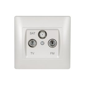 Rhyme TV+FM+SAT aljzat fehér metál Elmark