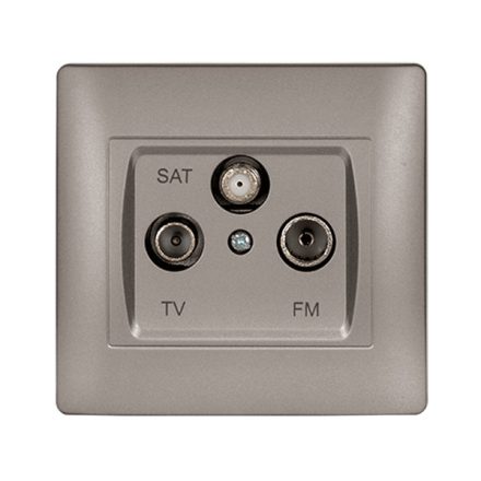 Rhyme TV+FM+SAT aljzat szürke metál Elmark