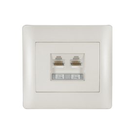   Rhyme számítógép hálózati dupla aljzat fehér metál Elmark