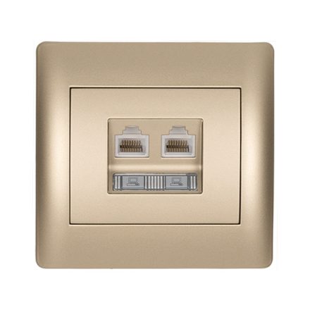 Rhyme számítógép hálózati dupla aljzat pezsgő metál Elmark