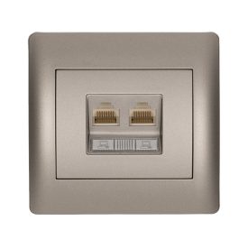   Rhyme számítógép hálózati dupla aljzat szürke metál Elmark