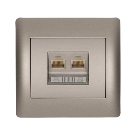 Rhyme számítógép hálózati dupla aljzat szürke metál Elmark